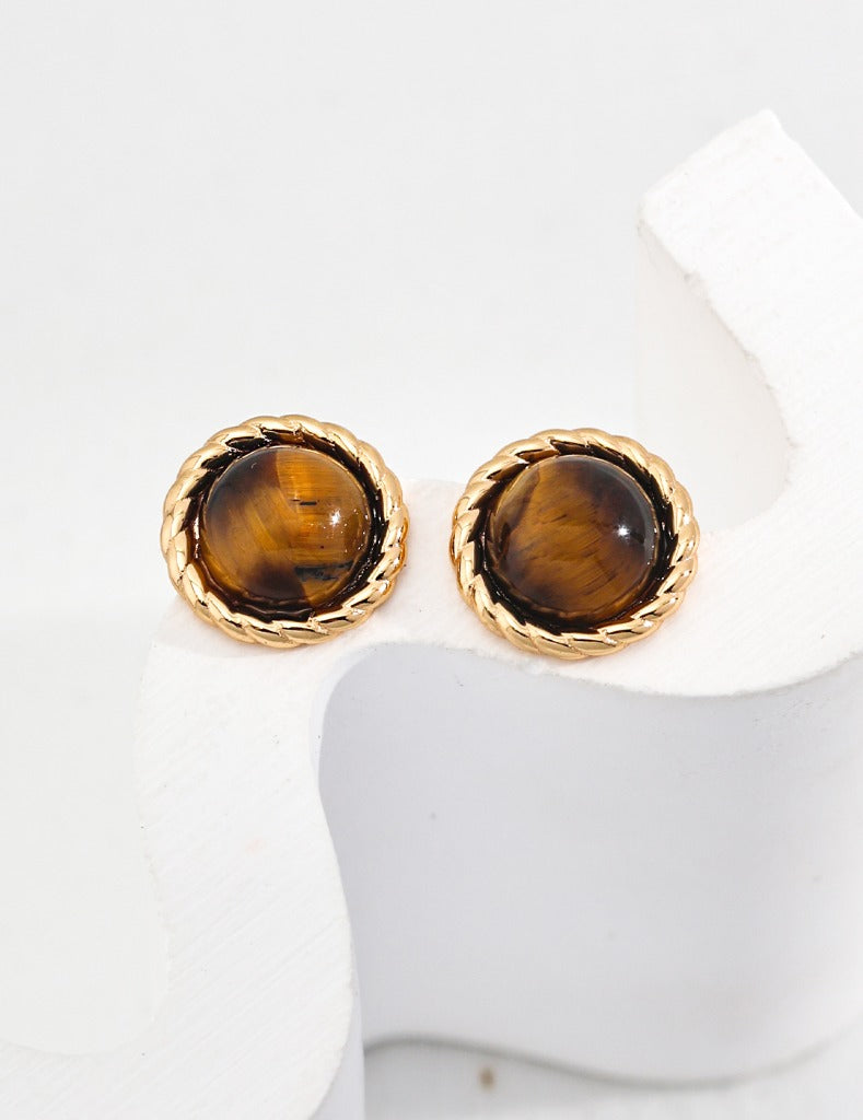 Sterling silver tiger eye earrings