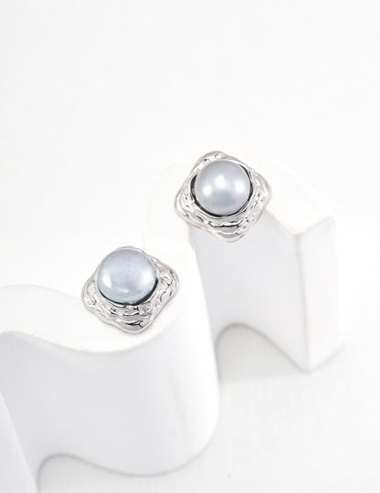 Sterling silver pearl earrings