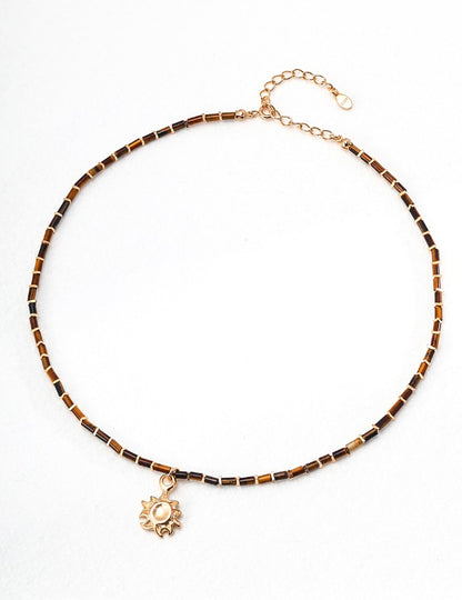 Sterling silver tiger eye necklace