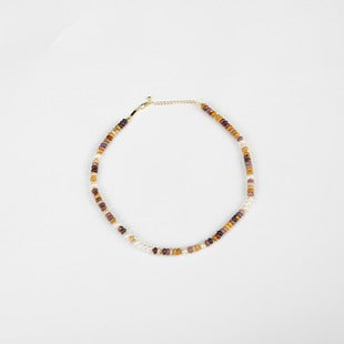 Natural Egg Yolk Stone Pearl Beaded Necklace Maillard Style