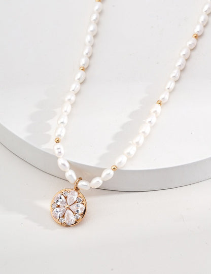 Sterling silver pearl necklace