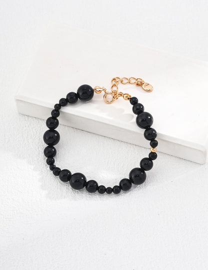 Sterling silver black agate bracelet